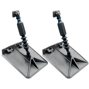 Smart Tabs SX Trim Tabs by Lectrotab 9.5" x 10" for 16'-18' Boats with 60lb Actuators - 60-150HP - Gunmetal Grey