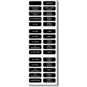 Blue Sea Systems 8067 AC Panel Extended 120 Label Set