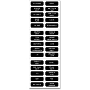Blue Sea Systems 8030 DC Panel Basic 30 Label Set