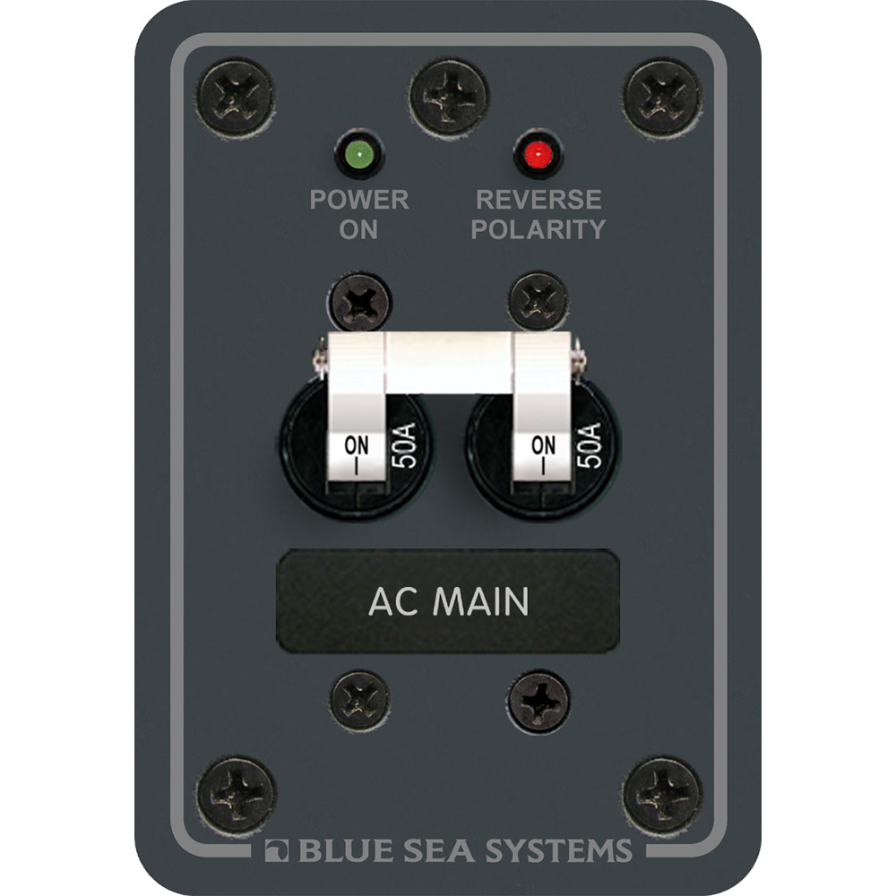 Blue Sea Systems 8079 AC Main Only Circuit Breaker Panel - White Switches 1 Blue Sea Systems 8079 AC Main Only Circuit Breaker Panel - White Switches