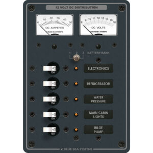 Blue Sea Systems 8081 DC 5 Position Toggle Branch Circuit Breaker Panel - White Switches