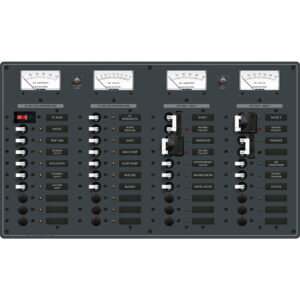 Blue Sea Systems 8086 AC 3 Sources +12 Positions/DC Main +19 Position Toggle Circuit Breaker Panel - White Switches