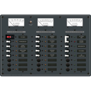 Blue Sea Systems 8084 AC Main +6 Positions/DC Main +15 Positions Toggle Circuit Breaker Panel - White Switches