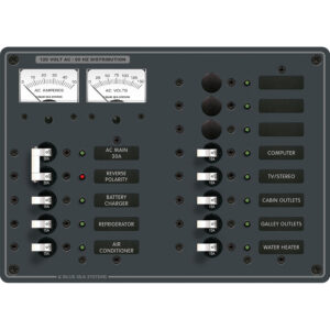 Blue Sea Systems 8076 AC Main +11 Positions Toggle Circuit Breaker Panel - White Switches