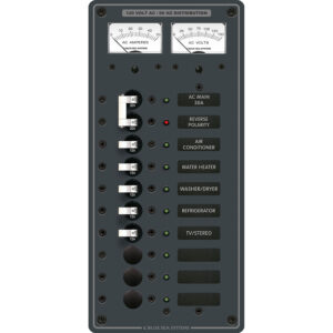 Blue Sea Systems 8074 AC Main +8 Positions Toggle Circuit Breaker Panel - White Switches