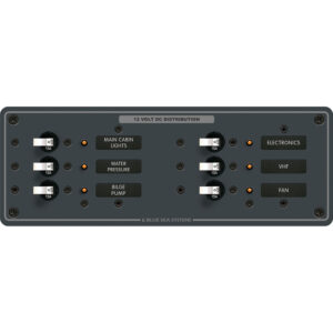 Blue Sea Systems 8096 DC 6 Position Toggle Branch Circuit Breaker Panel - White Switches