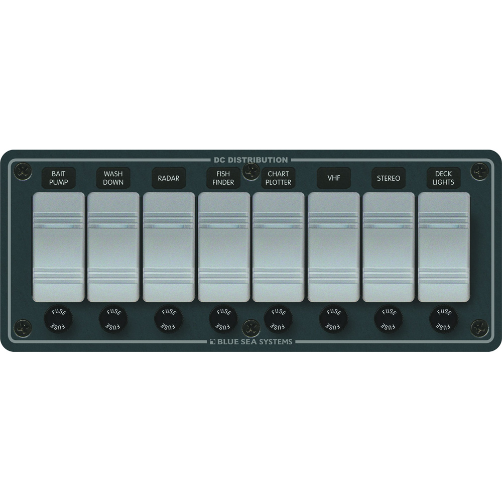 Blue Sea Systems 8261 Waterproof Panel 8 Position - Slate Grey 1 Blue Sea Systems 8261 Waterproof Panel 8 Position - Slate Grey