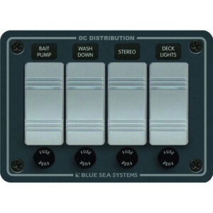 Blue Sea Systems 8262 Waterproof Panel 4 Position - Slate Grey