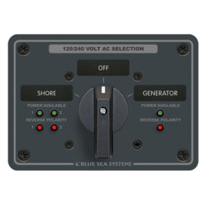 Blue Sea Systems AC Rotary Switch Panel 65AMP - 2 Positions + OFF - 4 Pole