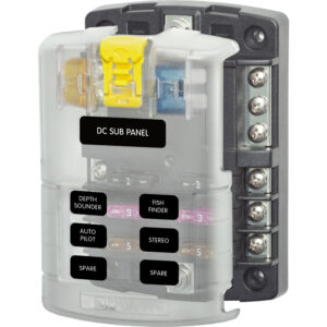 Blue Sea Systems 5025 ST Blade Fuse Block with Cover - 6 Circuit with Negative Bus