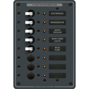 Blue Sea Systems 8023 DC 8 Position Circuit Breaker - White Switches