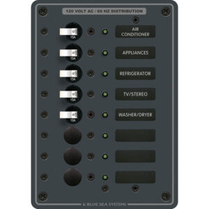Blue Sea Systems 8059 AC 8 Position Toggle Circuit Breaker Panel