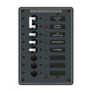 Blue Sea Systems 8027 AC Main +6 Position Breaker Panel - White Switches