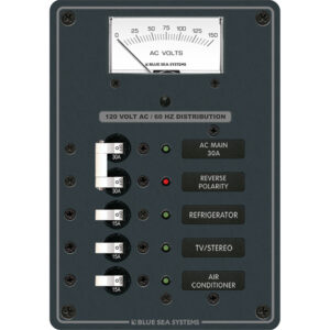 Blue Sea Systems 8043 AC Main +3 Positions Toggle Circuit Breaker Panel - White Switches