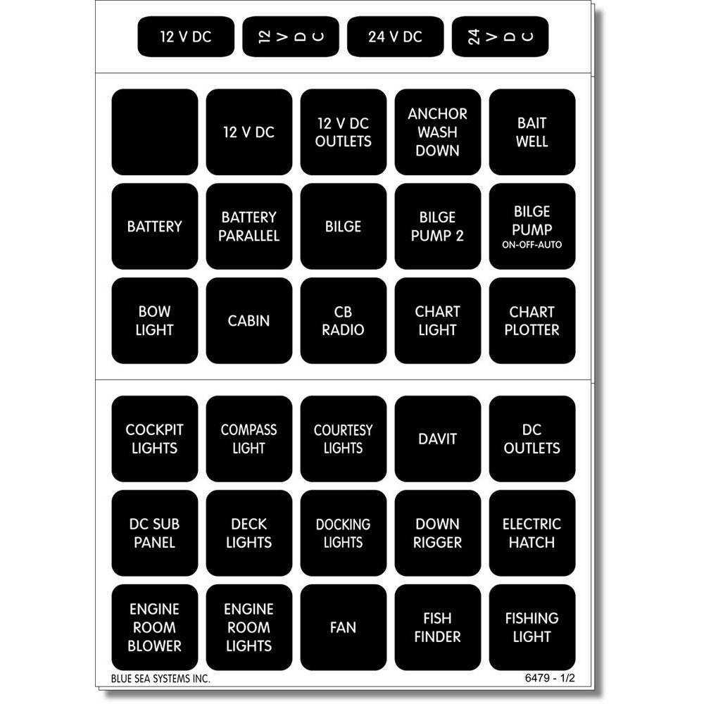 Blue Sea Systems 4216 Square Format Label Set - 60 1 Blue Sea Systems 4216 Square Format Label Set - 60