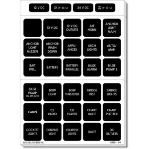 Blue Sea Systems 4218 Square Format Label Set for Battery Management Panels - 30