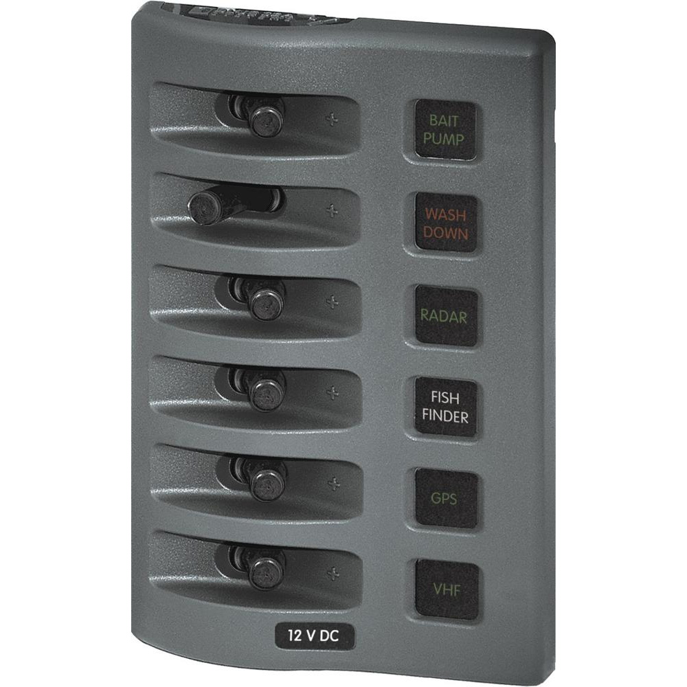 Blue Sea Systems 4306 WeatherDeck Water Resistant Fuse Panel - 6 Position - Grey 1 Blue Sea Systems 4306 WeatherDeck Water Resistant Fuse Panel - 6 Position - Grey