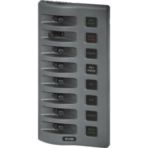 Blue Sea Systems 4308 WeatherDeck Water Resistant Fuse Panel - 8 Position - Grey