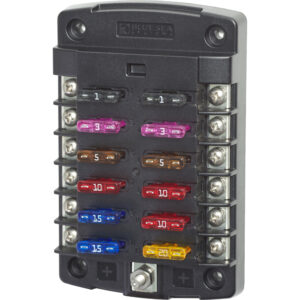 Blue Sea Systems 5034 ST Blade Fuse Block with out Cover - 12 Circuit with out Negative Bus