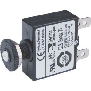 Blue Sea Systems 7053 7A Push Button Thermal with Quick Connect Terminals