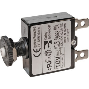Blue Sea Systems 7054 10A Push Button Thermal with Quick Connect Terminals