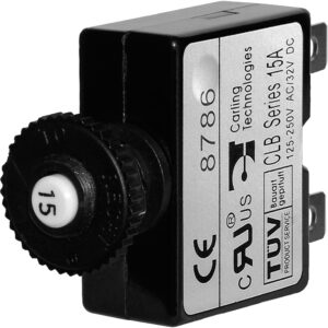 Blue Sea Systems 7056 15A Push Button Thermal with Quick Connect Terminals