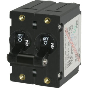 Blue Sea Systems 7239 A-Series Double Pole Toggle - 40A - Black