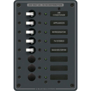 Blue Sea Systems 8159 AC 8 Position 230v (European) Breaker Panel (White Switches)
