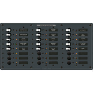 Blue Sea Systems 8264 Traditional Metal DC Panel - 24 Positions