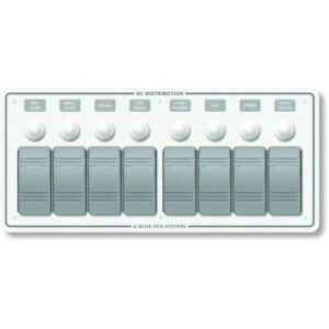 Blue Sea Systems 8271 Water Resistant Panel - 8 Position - White - Horizontal Mount