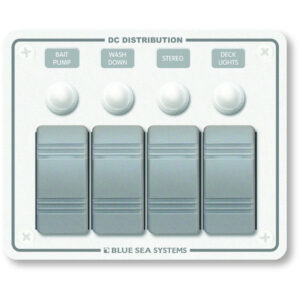 Blue Sea Systems 8272 Water Resistant Panel - 4 Position - White - Horizontal Mount
