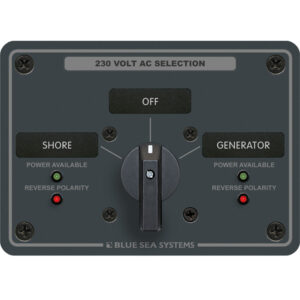 Blue Sea Systems 8359 AC Rotary Switch Panel 30 Ampere 2 Positions + OFF, 2 Pole
