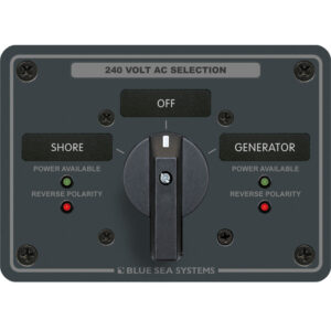 Blue Sea Systems 8363 AC Rotary Switch Panel 65 Ampere 2 Positions + OFF, 3 Pole