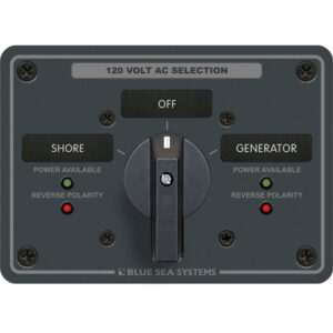 Blue Sea Systems 8365 AC Rotary Switch Panel 65 Ampere 2 Positions + OFF, 2 Pole