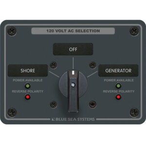 Blue Sea Systems 8367 AC Rotary Switch Panel 30 Ampere 2 Positions + OFF, 2 Pole