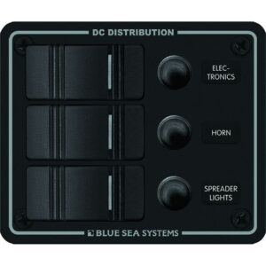 Blue Sea Systems 8374 Water Resistant 3 Position - Black - Vertical Mount Panel