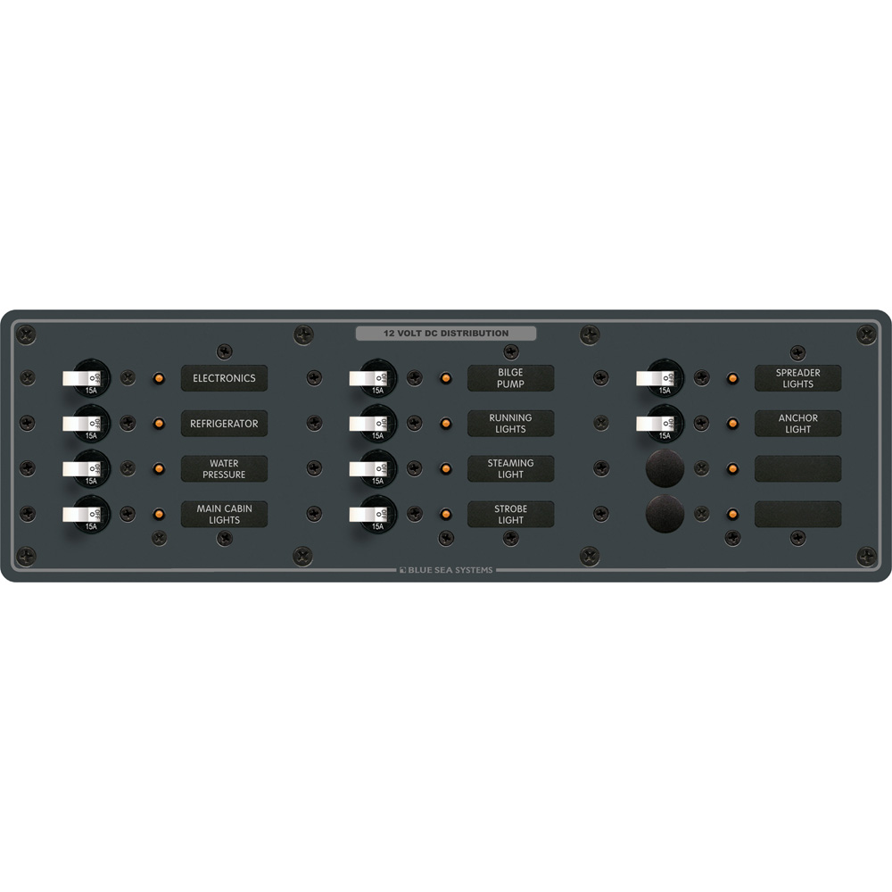 Blue Sea Systems 8375 Panel DC 12 Position Horizontal BL 1 Blue Sea Systems 8375 Panel DC 12 Position Horizontal BL