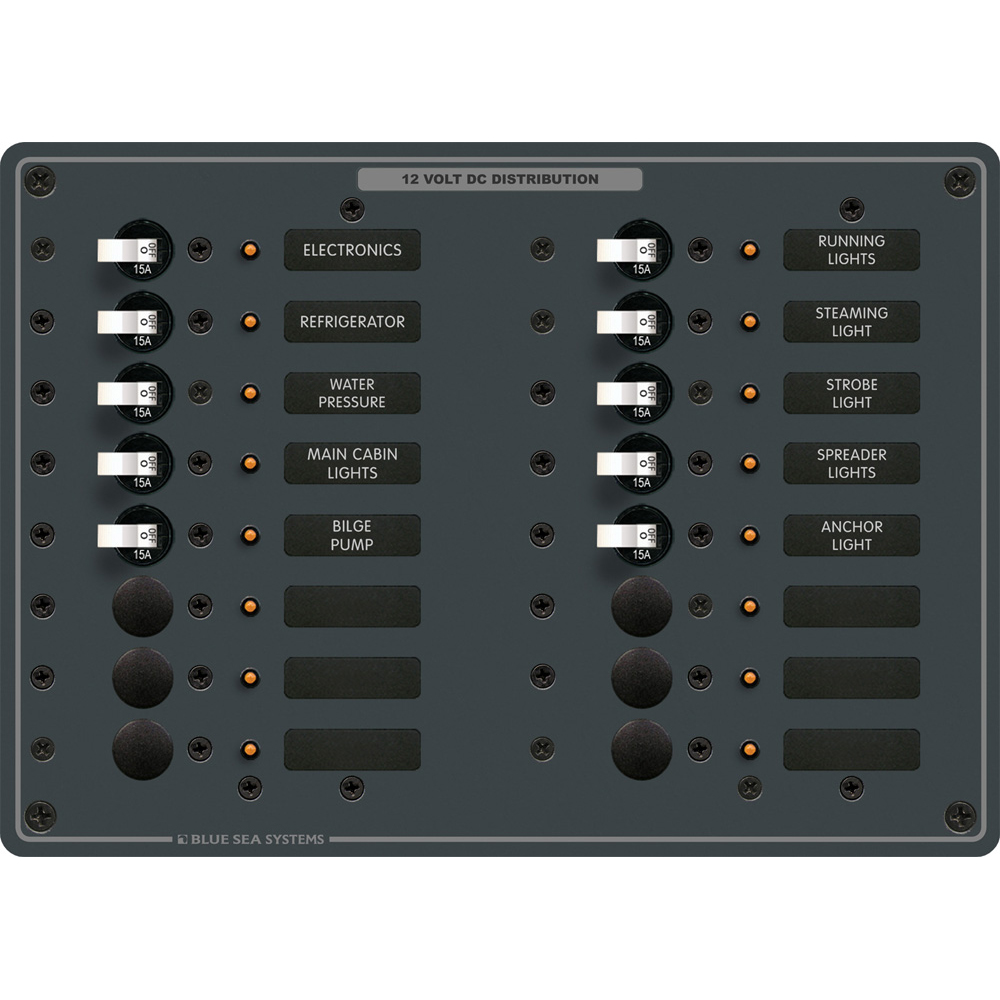 Blue Sea Systems 8377 Panel DC 16 Position 1 Blue Sea Systems 8377 Panel DC 16 Position