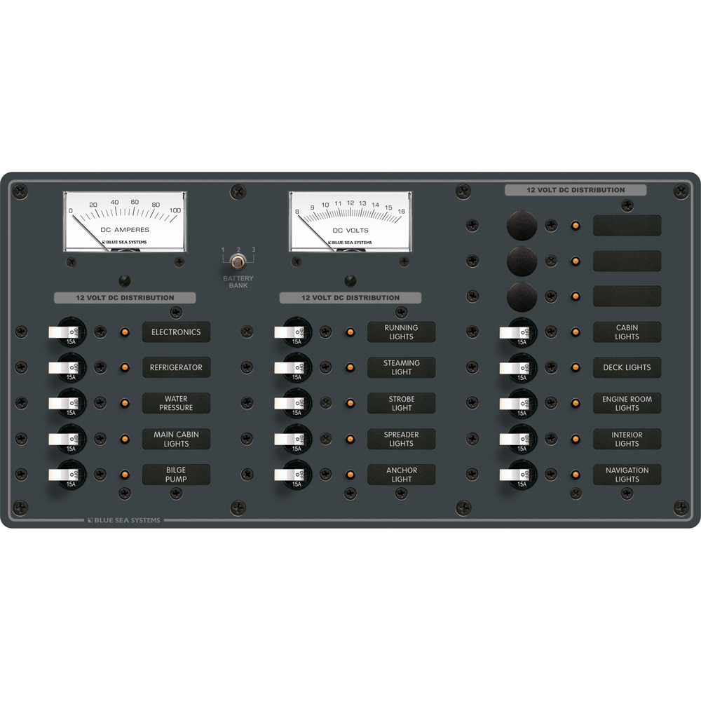 Blue Sea Systems 8378 DC 18 Position Panel - White 1 Blue Sea Systems 8378 DC 18 Position Panel - White