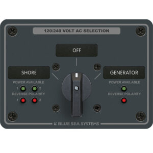 Blue Sea Systems 8386 AC Rotary Switch Panel 30 Ampere 2 Positon + OFF, 4 Pole