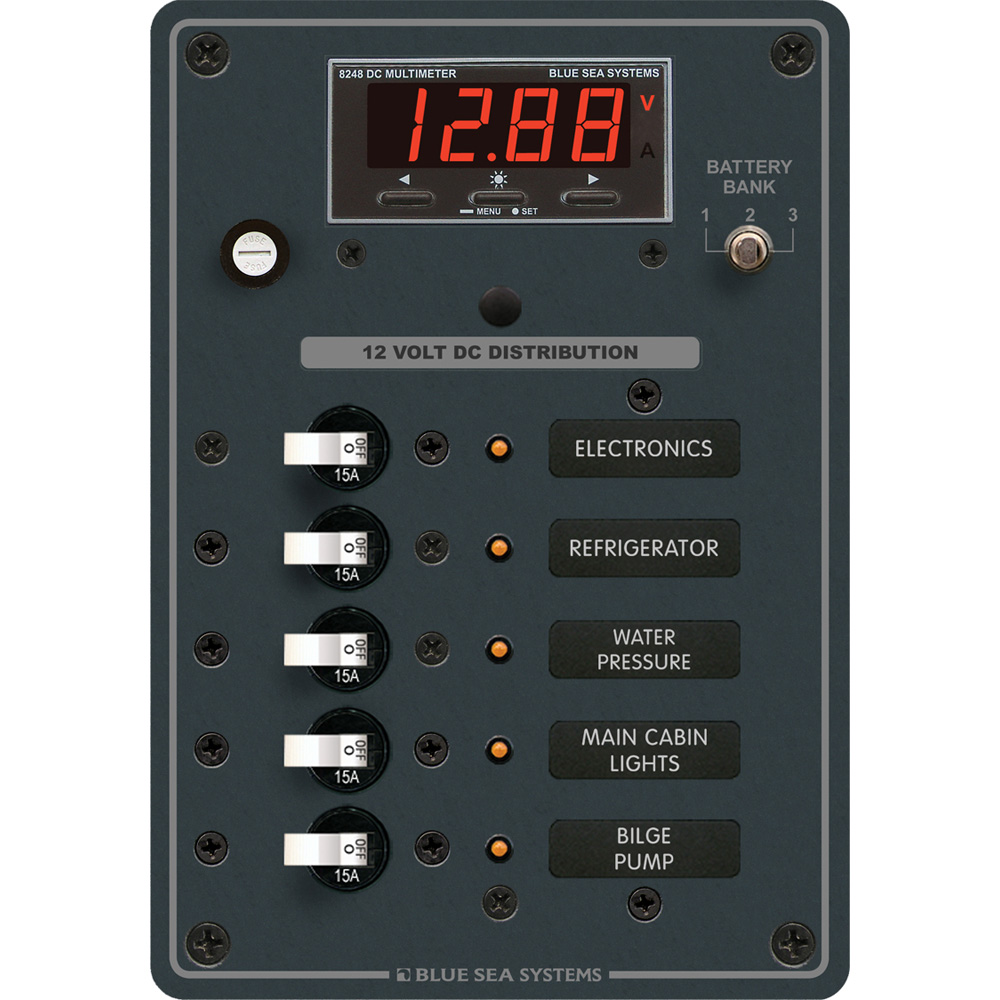 Blue Sea Systems 8401 DC 5 Position with Multi-Function Meter 1 Blue Sea Systems 8401 DC 5 Position with Multi-Function Meter
