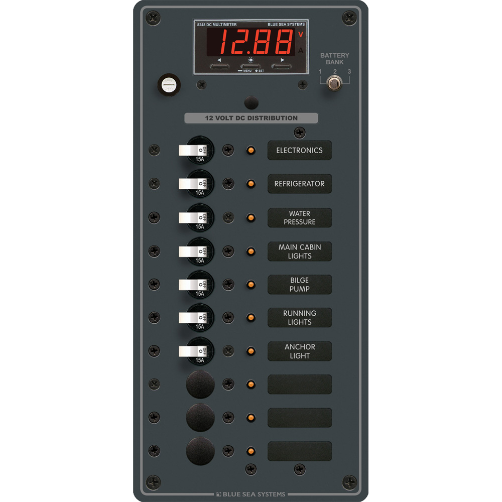 Blue Sea Systems 8402 DC 10 Position with Multi-Function Meter 1 Blue Sea Systems 8402 DC 10 Position with Multi-Function Meter