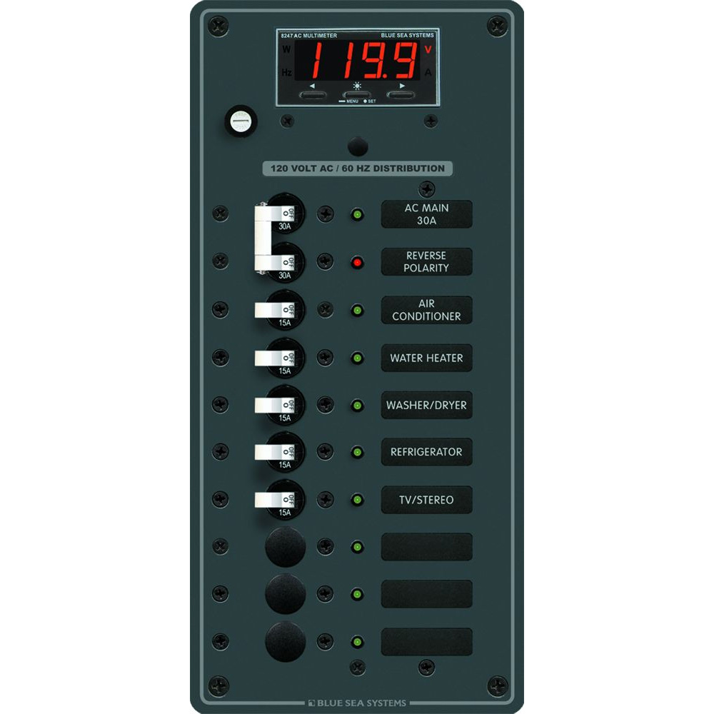 Blue Sea Systems 8406 AC Main + 8 Positions 1 Blue Sea Systems 8406 AC Main + 8 Positions