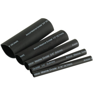 Ancor Adhesive Lined Heat Shrink Tubing Kit - 8 - Pack, 3", 20 to 2/0 AWG, Black