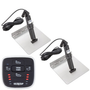 Lectrotab XKA Stainless Steel Trim Tab Kit with Manual Leveling Control, 12 x 24