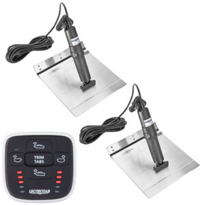 Lectrotab XKA Stainless Steel Trim Tab Kit with Manual Leveling Control, 12 x 18