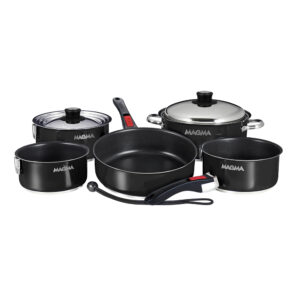 Magma Nestable 10 Piece Induction Non-Stick Enamel Finish Cookware Set - Jet Black product image