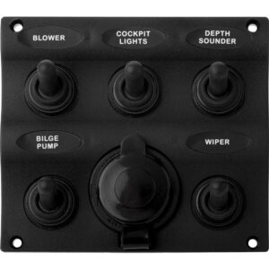 Sea-Dog Nylon Switch Panel - Water Resistant - 5 Toggles w/Power Socket product image
