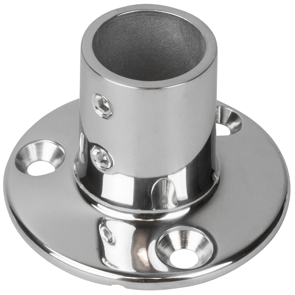 Sea-Dog Rail Base Fitting 2-3/4" Round Base 90° 316 Stainless Steel - 1" OD 1 Sea-Dog Rail Base Fitting 2-3/4" Round Base 90° 316 Stainless Steel - 1" OD product image