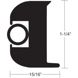 TACO Flex Vinyl Rub Rail Kit - Black w/Black Insert - 50' - 1-1/4" product image